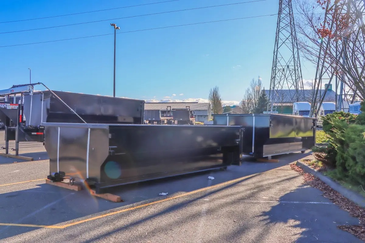 Roll-off dumpster ready for waste disposal at job site for Estate Cleanout Dumpster Rental in Chino